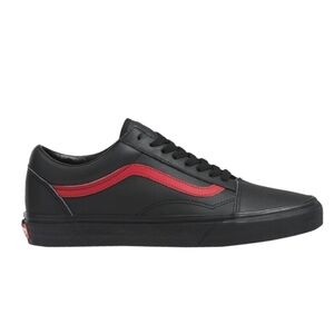 Mens Black And Red Vans Sneakers